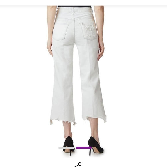 J Brand vanished distressed hem high waist chopped wide leg jeans bnwt size 25 - Picture 2 of 2